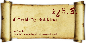 Ördög Bettina névjegykártya