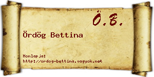 Ördög Bettina névjegykártya